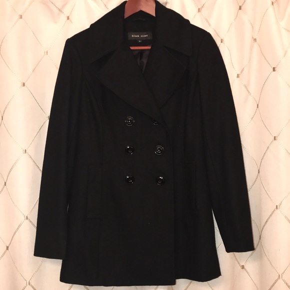 black rivet peacoat